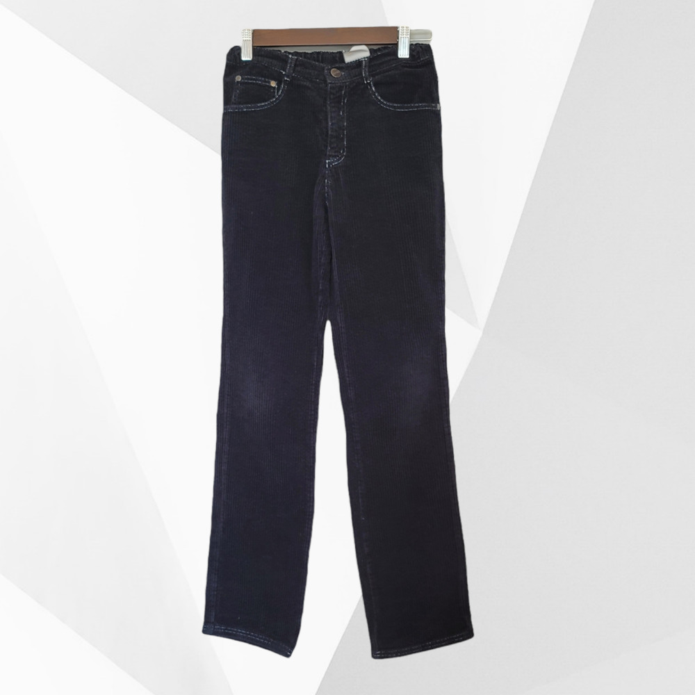 Husky Boy's Corduroy Straight Fit Pants in Black Size XS